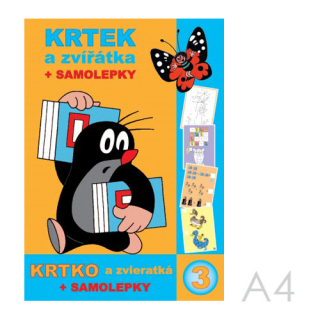 AKIM Omalovánka A4 Akim - Krtek a zvířátka + samolepky