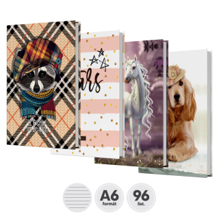 JUNIOR Kniha záznamová linkovaná A6 (96-listová), Children design