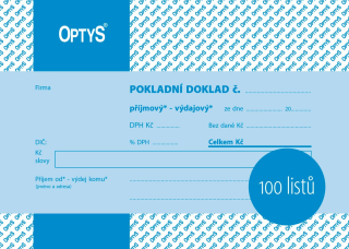 Optys Univerzální pokladní doklad A6, 100 listů