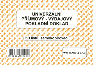 Optys Univerzální pokladní doklad A6, samopropisovací, 50 listů
