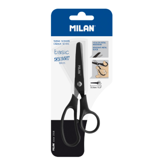 MILAN Nůžky školní, černé MILAN 5,2"/13,4 cm