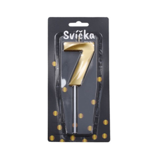 WIKY Svíčka dortová - Párty zlatá č. 7