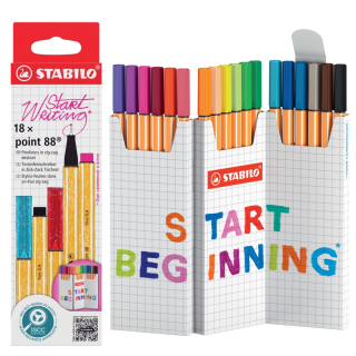 STABILO Jemný liner - STABILO point 88 - 18 ks Zick-Zack deskset - 18 různých barev