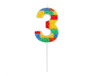 GoDan S.A. Dortová svíčka - číslo "3" Bloky 10,5 cm