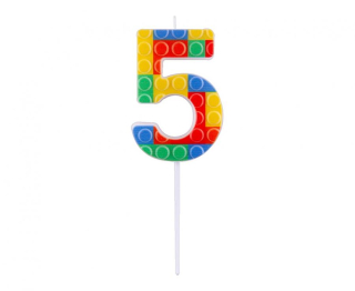 GoDan S.A. Dortová svíčka - číslice "5" Bloky 10,5 cm
