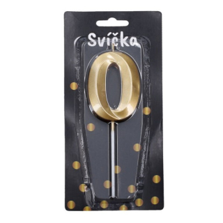 WIKY Svíčka dortová - Párty zlatá č. 0