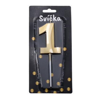 WIKY Svíčka dortová - Párty zlatá č. 1