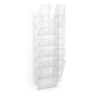 ALBA Nástěnný držák letáků, stojanový, A4, DURABLE "FLEXIPLUS 6", transparentní