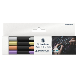 SCHNEIDER Popisovač Schneider Paint-It 020 Metallic hrot 1-2mm (sada 4 ks)