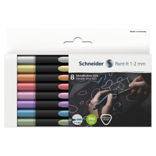 SCHNEIDER Popisovač Schneider Paint-It 020 Metallic hrot 1-2mm (sada 8 ks)