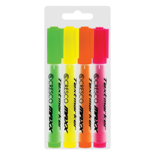 CRESCO Zvýrazňovač MAXX - 4 ks sada Neon
