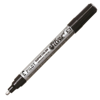 PILOT Permanentní popisovač PILOT Super Color střední - stříbrný