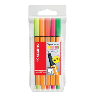 STABILO Liner STABILO point 88 Mini sada 5ks NEON