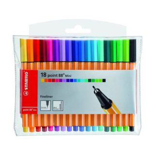 STABILO Liner - STABILO point 88 Mini - 18 ks balenie - s 18 rôznymi farbami