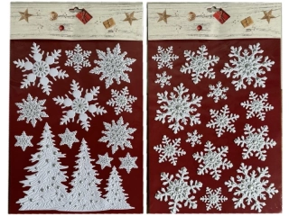 Vánoční samolepky Vločky 3D 29 x 46cm